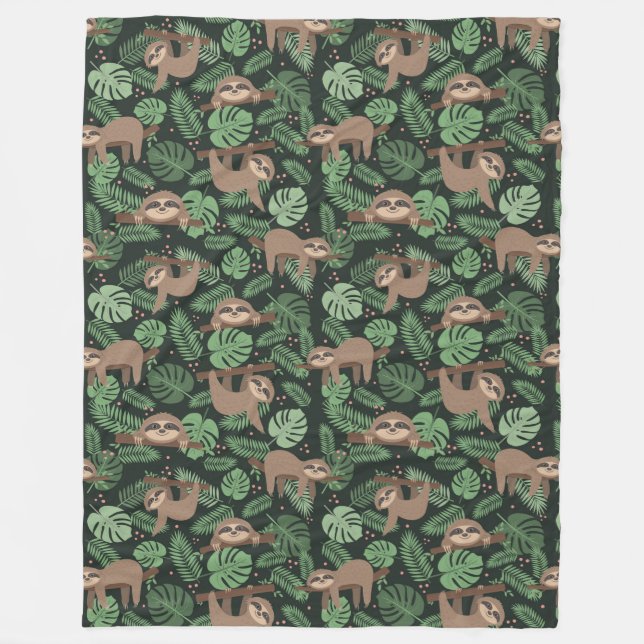 Niedliche Sloths Fleece Blanket (Vorderseite)