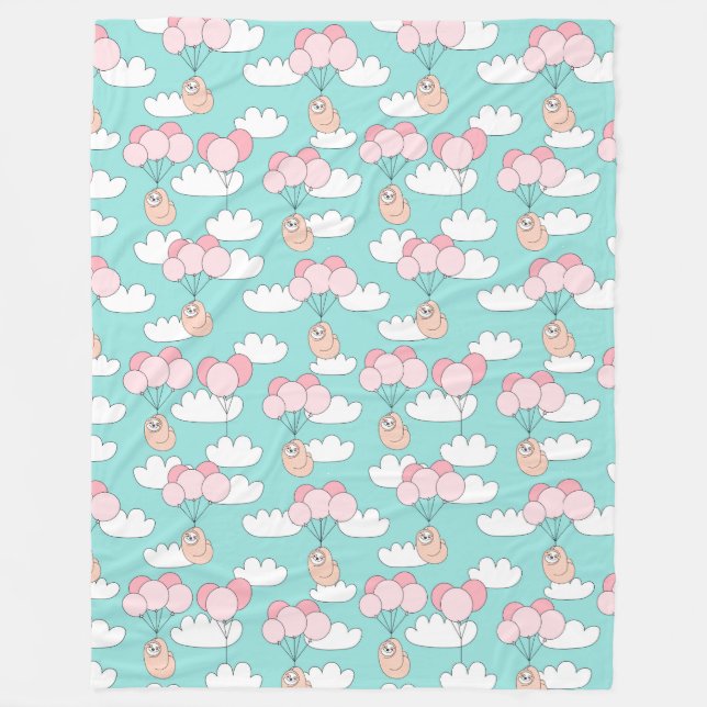 Niedliche Sloths Fleece Blanket (Vorderseite)