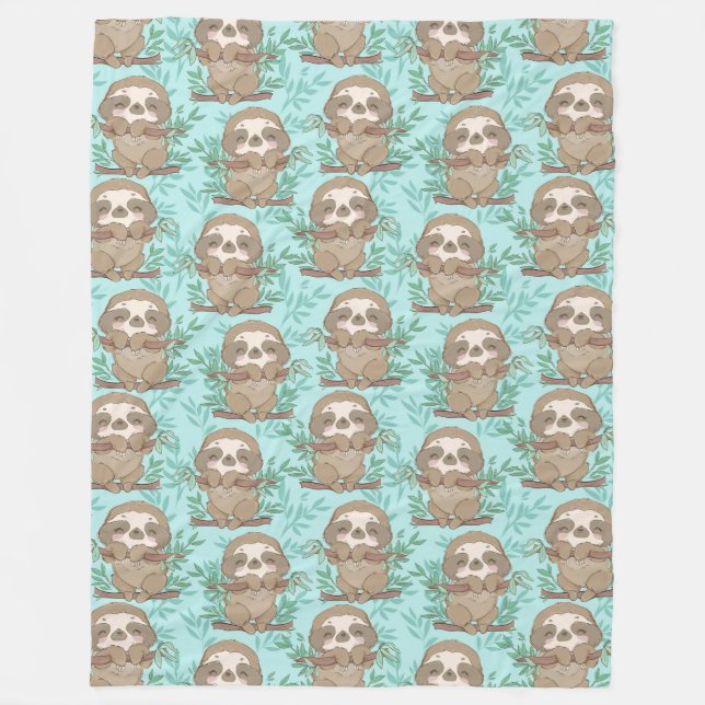 Niedliche Sloths Fleece Blanket (Vorderseite)
