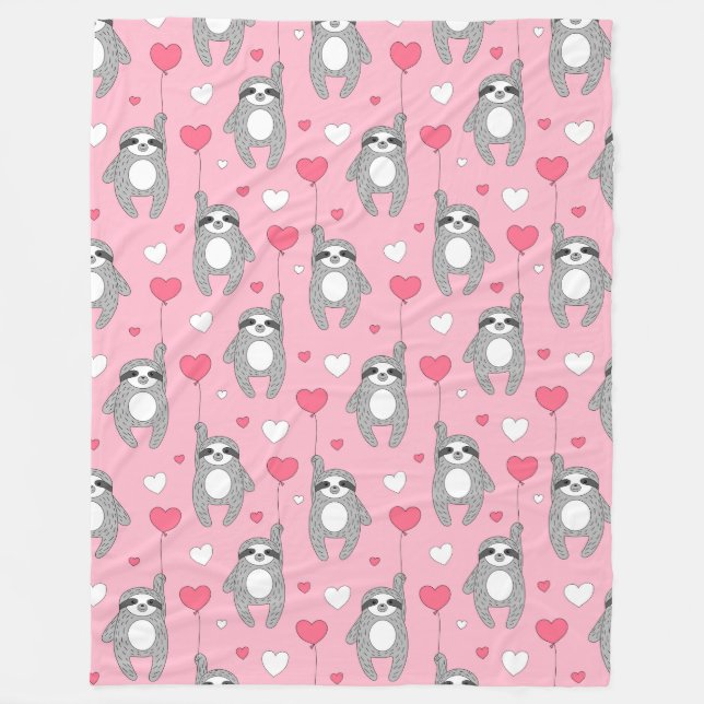 Niedliche Sloths Fleece Blanket (Vorderseite)