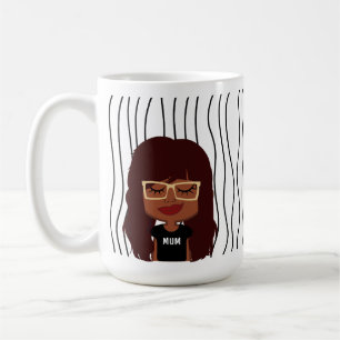 Niedliche Smirking Frau Stripte Tasse. Such dir au Kaffeetasse
