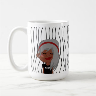 Niedliche Smirking Frau Stripte Tasse. Such dir au Kaffeetasse