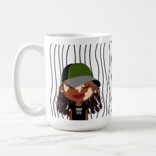 Niedliche Smirking Frau Stripte Tasse. Such dir au Kaffeetasse