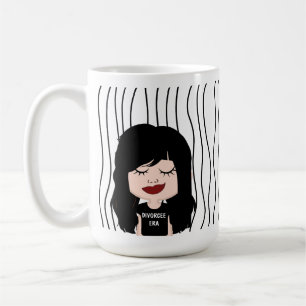 Niedliche Smirking Frau Stripte Tasse. Such dir au Kaffeetasse
