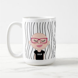 Niedliche Smirking Frau Stripte Tasse. Such dir au Kaffeetasse