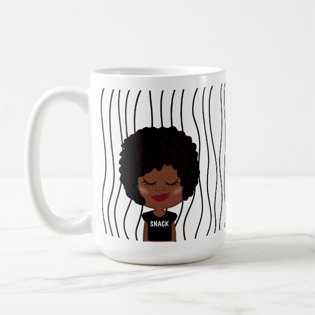 Niedliche Smirking Frau Stripte Tasse. Such dir au Kaffeetasse (Links)