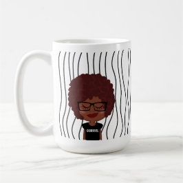 Niedliche Smirking Frau Stripte Tasse. Such dir au Kaffeetasse