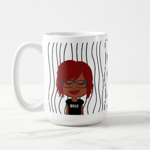 Niedliche Smirking Frau Stripte Tasse. Such dir au Kaffeetasse