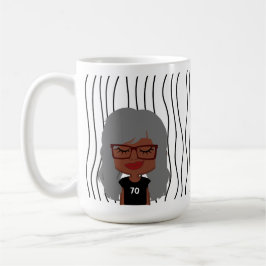 Niedliche Smirking Frau Stripte Tasse. Such dir au Kaffeetasse
