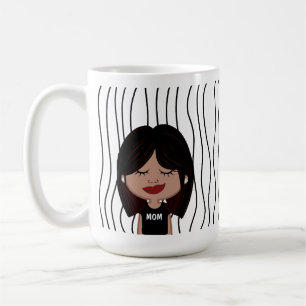 Niedliche Smirking Frau Stripte Tasse. Such dir au Kaffeetasse