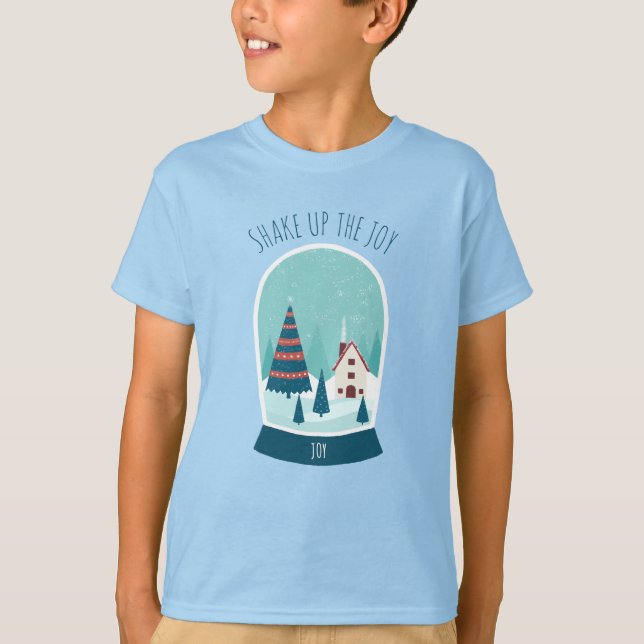 Niedliche Snow Globe Happy Holidays T-Shirt (Vorderseite)