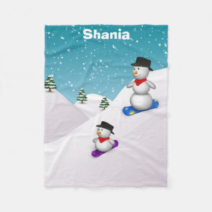Niedliche Snowboarder Fleecedecke