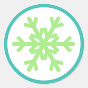 Niedliche Snowflake Limone Aqua Stickers