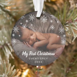 Niedliche Snowflakes Baby Foto Ornament