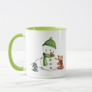 Niedliche Snowman Animals Tasse