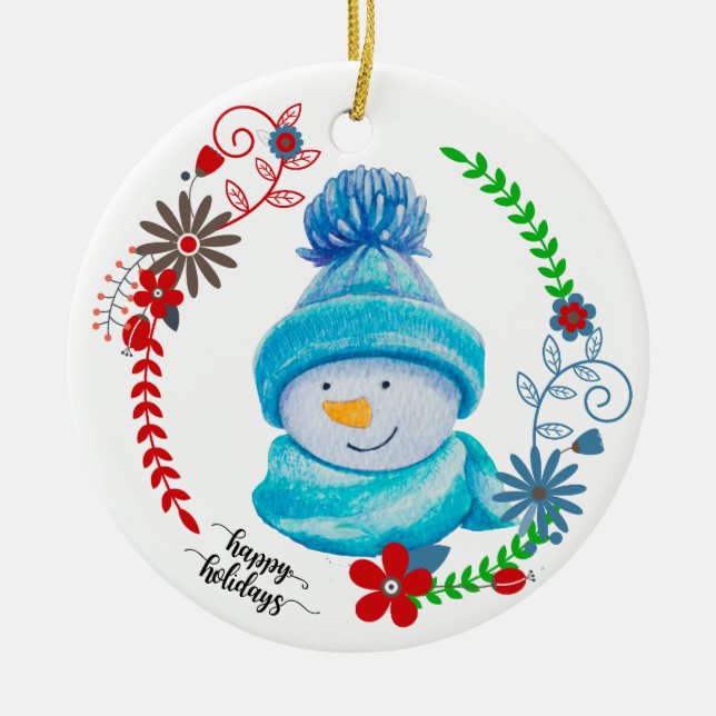 Niedliche Snowman Dekoration Weihnachtsbaumschmuck (Vorne)