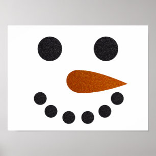Niedliche Snowman Face Print Wohngestaltung Art Poster
