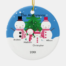 Niedliche Snowman-Familie Verzierung der