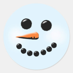 Niedliche Snowman-Gesichts-Winter-FeiertagSnowmen Runder Aufkleber