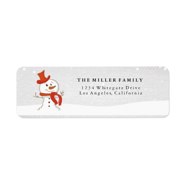 Niedliche Snowman Holiday/Christmas Address Labels (Vorne)