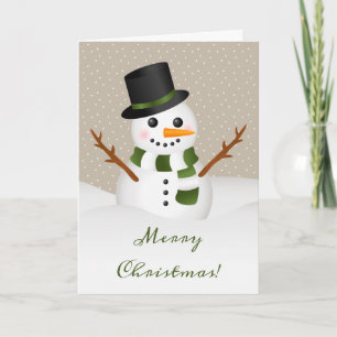 Niedliche Snowman Illustration Personalizable Weih Feiertagskarte