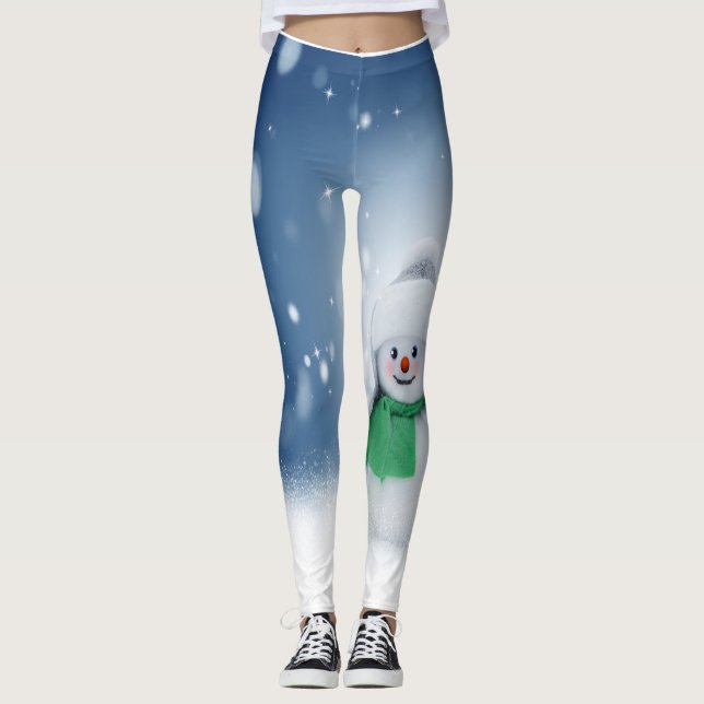 Niedliche Snowman-Leggings Leggings (Vorderseite)