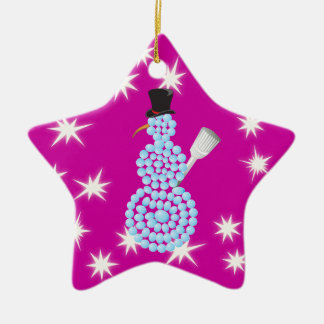 Niedliche Snowman-Verzierung Keramikornament