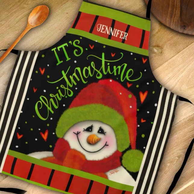 Niedliche Snowman Weihnachten Personalisierte Insp Schürze ( Cute snowman inspirivity  apron)