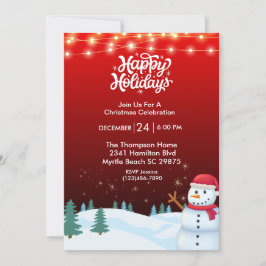 Niedliche Snowman Weihnachts-Party Einladung