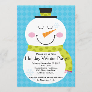 Niedliche Snowman-Winter-Party Einladung
