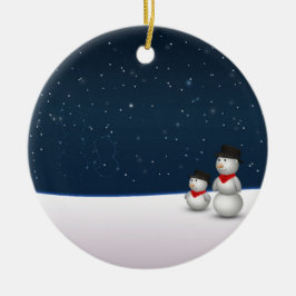 Niedliche Snowmenkonstellation Keramik Ornament
