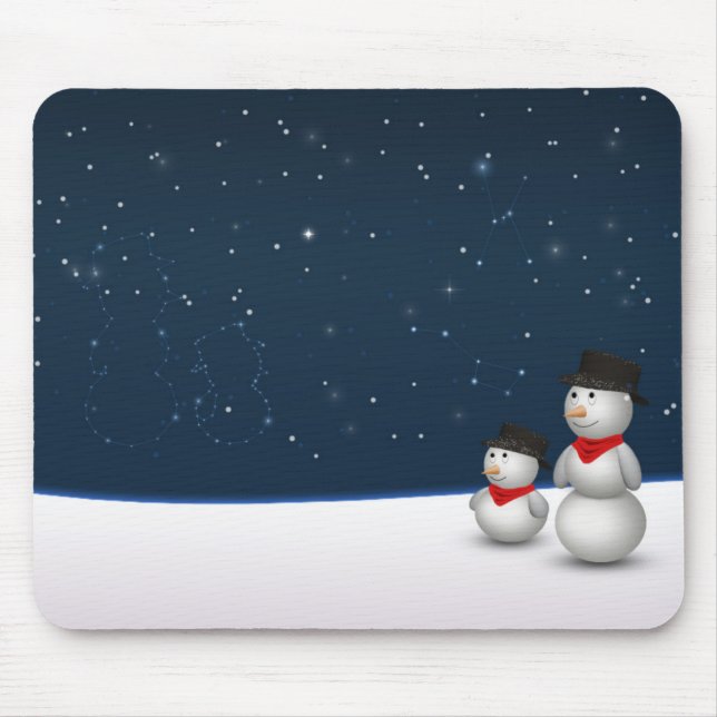 Niedliche Snowmenkonstellation Mousepad (Vorne)