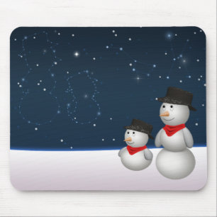 Niedliche Snowmenkonstellation Mousepad
