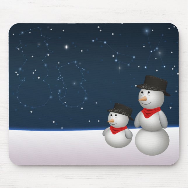 Niedliche Snowmenkonstellation Mousepad (Vorne)