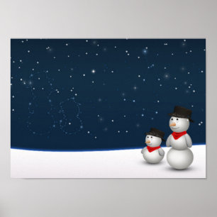 Niedliche Snowmenkonstellation Poster