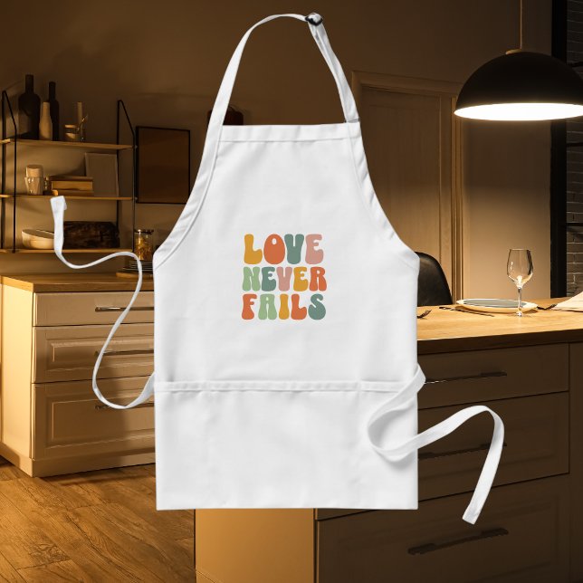 NIEDLICHE SOFT-PASTEL-Bubble-Typografie auf weißer Schürze ( Fun FAMILY Kitchen Apron)