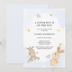 Niedliche Soft Toys Boys Kinderdusche Einladung