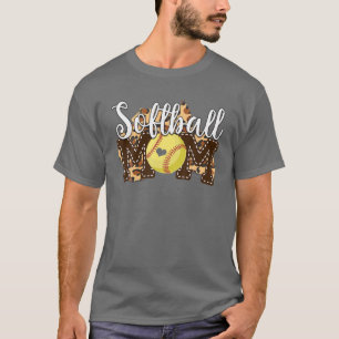 Niedliche Softball Baseball Mama Leopard Frauen Mä T-Shirt