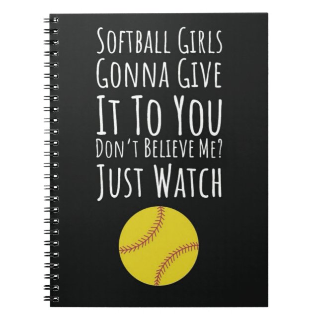 Niedliche Softball-Girls für Kinderspieler Notizblock (Vorderseite)