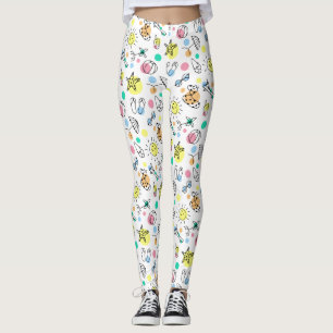 Niedliche Sommer-Strand-Feiertags-Gekritzel Leggings