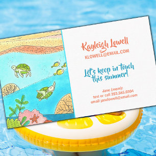 Niedliche Sommerkinder Telefonnummerkarte