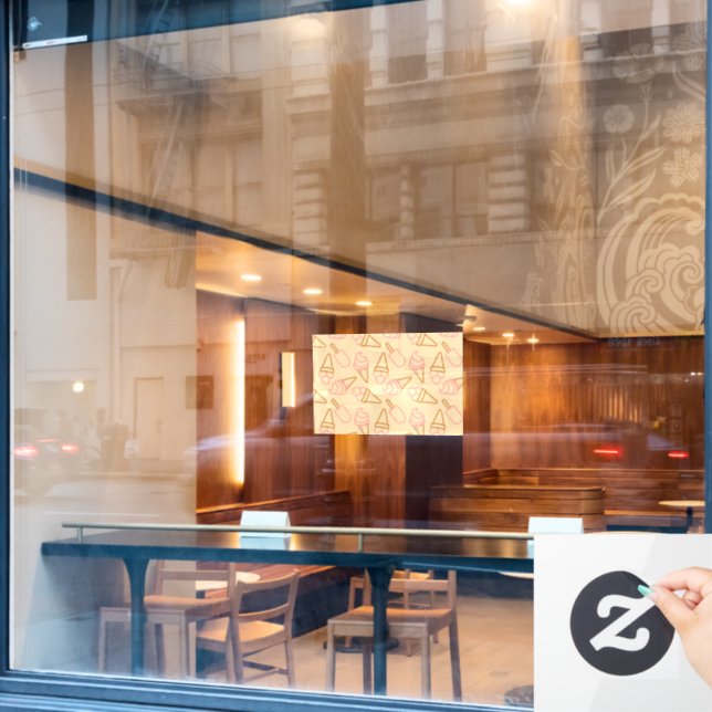 Niedliche Sommerküche mit Konturen aus Kontur Fensteraufkleber (Café-Fenster)