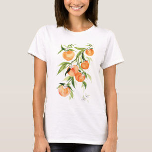 Niedliche Sommerpfirsiche Aquarellfrucht T - Shirt