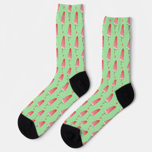 Niedliche Sommerpopulationen Watermelon Muster Soc Socken (Linkes Detail)