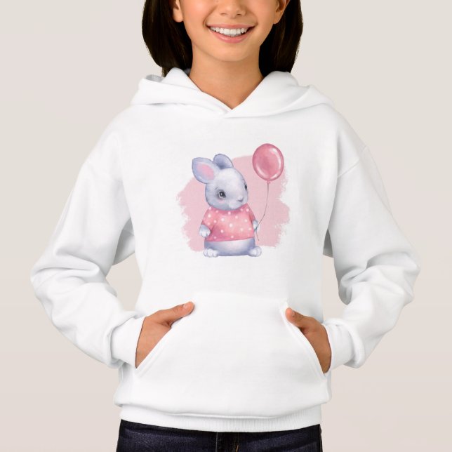 Niedliche Sonne mit rosa Ballon Hoodie (Vorderseite)