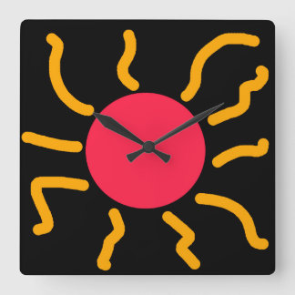 Niedliche Sonne Quadratische Wanduhr