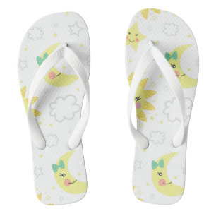 Niedliche Sonne und Mond Flip Flops