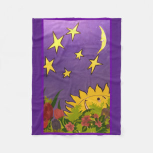 Niedliche Sonne und Mond mit Tulip-Design Fleecedecke