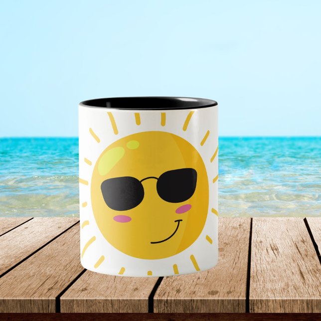 Niedliche Sonne und Wolke Zweifarbige Tasse (Von Creator hochgeladen)