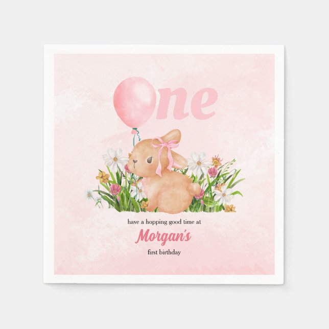 Niedliche Sonne verwandelt eine rosa Girls am 1. G Serviette (Vorderseite)